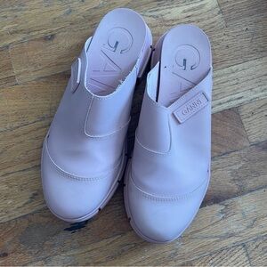 Ganni pink rubber clogs
